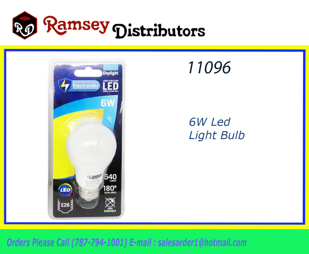 11096 CH87490 6W LED LIGHT BULB Ramsey Distributors