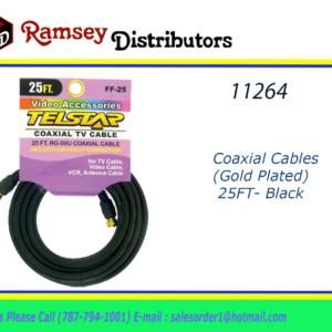 11264 - FF-25BK  Coaxial Cables (Gold Plated) - 25' - Black