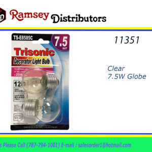 11351 - TS-E8585C  Clear 7 1/2W Globe