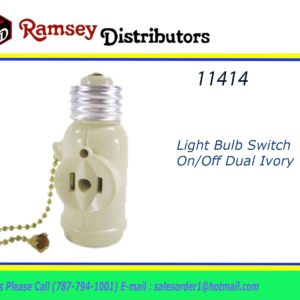 11414 - PT-7934-I     Light Bulb Switch  On/Off Dual Ivory