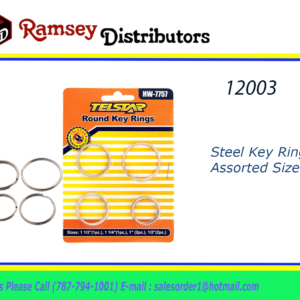 12003 - HW-7757  Steel Key Rings - Assorted Sizes