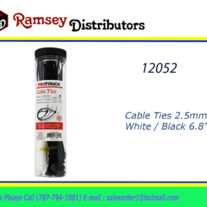 12052 - CH86215  2.5mm Cable Ties White/Black 6"/8" Assorted