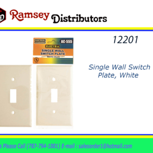 12201 - AC-555  Single Wall Switch Plate, White