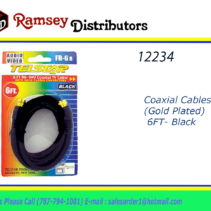 12234 - F-6BK  6Ft RG-59U Coaxial TV Cable - Black