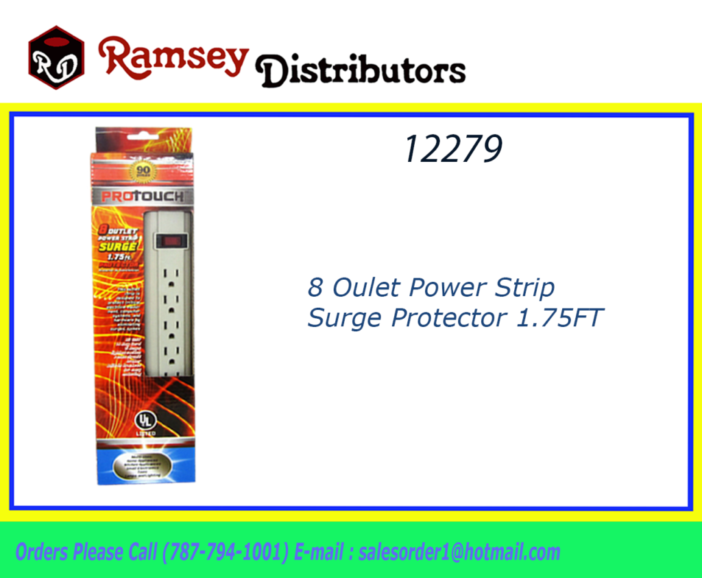 12279 – CH48112 1.75FT. 8 OUTLET POWER STRIP – Ramsey Distributors