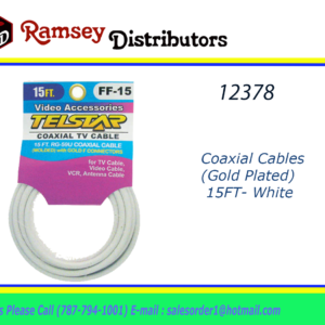 12378 - Coaxial Cables (Gold Plated) - 12' - White