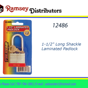 12486 - KL-8809  1-1/2" Long Shackle Laminated Padlock