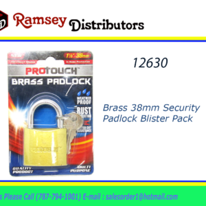 12630 - CH90109  Brass 38mm Security Padlock Blister Pack
