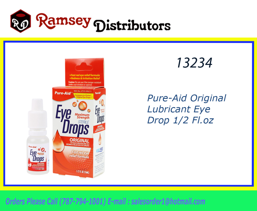 13234 0062 Original PureAid Lubricant Eye Drop 1/2 Fl.oz Ramsey