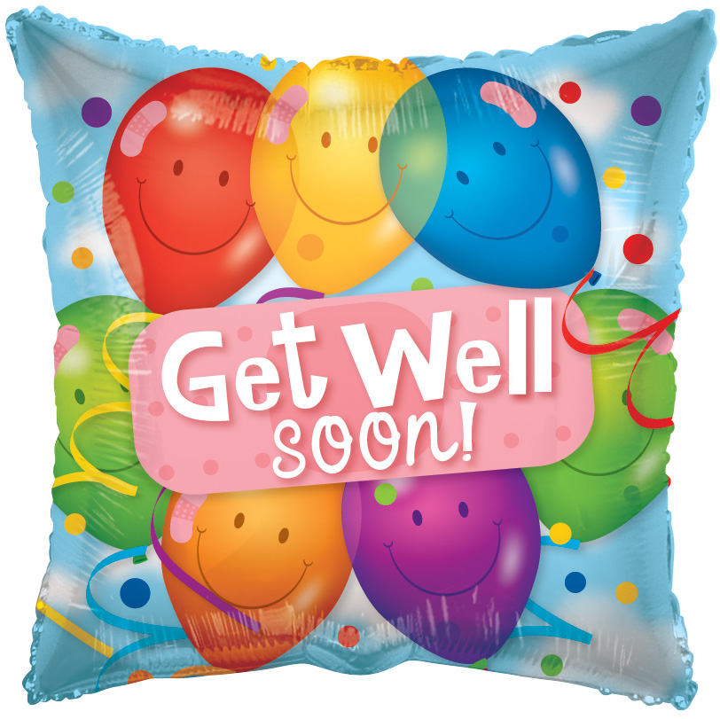 50387 - 19487  Balloon Get Well Latex 18"