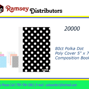 20000 - 5471  80ct Polka Dot Poly Cover 5" x 7"  Composition Book