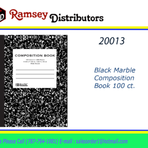 20013 - 508  C/R 100 ct. Black Marble Composition Book