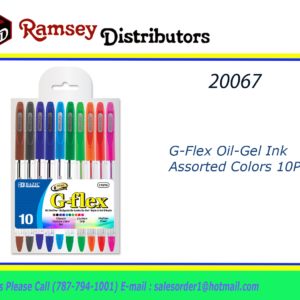 20067 - 17070  G-Flex Oil-Gel Ink Assorted Colors 10PK