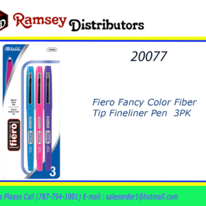 20077 - 17053  Fiero Fancy Color Fiber Tip Fineliner Pen 3PK