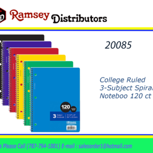 20085 - 561  100 ct. 6" x 9" Ruled Writing Tabletk.