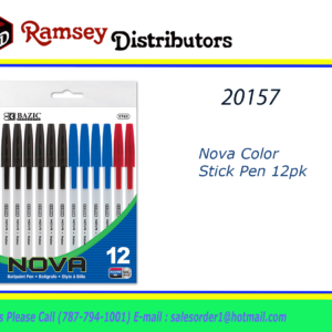 20157 - 1741  Nova Color Stick Pen (12/Pack).