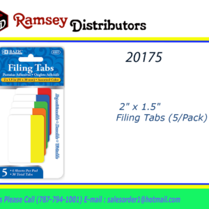 20175 - 5157  BAZIC 6 Ct. 2" x 1.5" Filing Tabs (5/Pack)