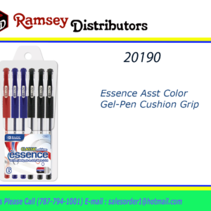 20190 - 1734   BAZIC Essence Asst Color Gel-Pen w/ Cushion Grip