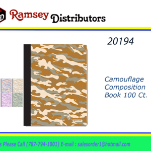 20194 - 5490  C/R 100 Ct. Camouflage Composition Book