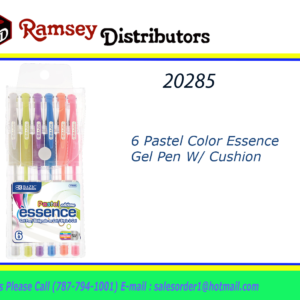 20285 - 17080 BAZIC 6 Pastel Color Essence Gel Pen w/ Cushion