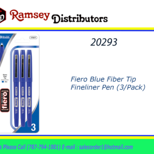 20293 - 17017  Fiero Blue Fiber Tip Fineliner Pen (3/Pack)
