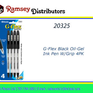 20325 - 17027  G-Flex Black Oil-Gel Ink Pen W/Grip 4PK
