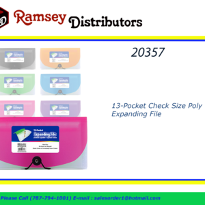 20357 - 3179  13-Pocket Check Size Poly Expanding File
