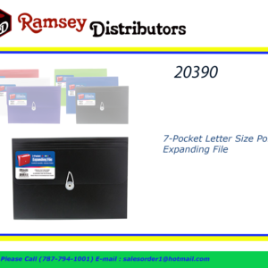 20390 - 3178  7-Pocket Letter Size Poly Expanding File