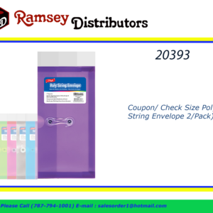 20393 - 3189  Coupon/ Check Size Poly String Envelope 2/Pack).
