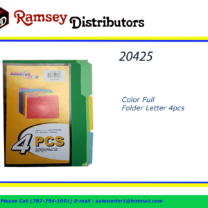 20425 - 32294     Color Full Folder Letter 4pc
