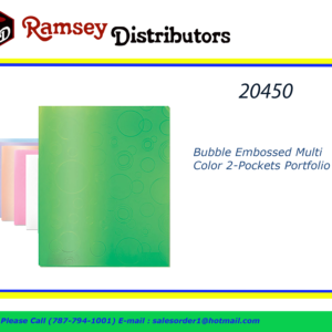 20450 - 2138  Bubble Embossed Multi Color 2-Pockets Portfolio