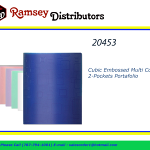 20453 - 2139  Cubic Embossed Multi Color 2-Pockets Portafolio