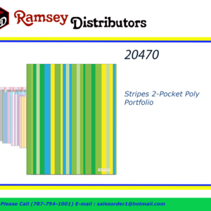 20470 - 3169  Stripes 2-Pocket Poly Portfolio