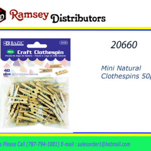 20660 - 3438  Mini Natural Clothespins 50pk