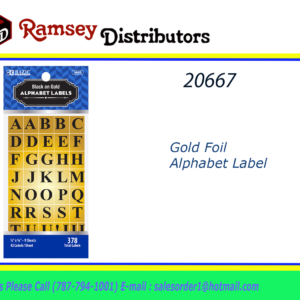 20667 - 3803   Gold Foil Alphabet Label