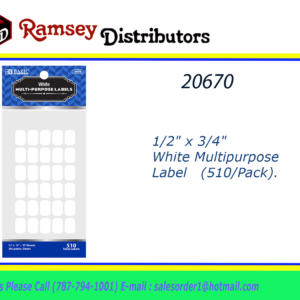 20670 - 3805  1/2" x 3/4" White Multipurpose Label (510/Pack).