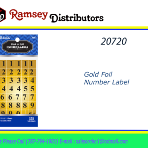 20720 - 3809  Gold Foil Number Label