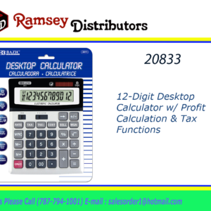 20833 - 3011  12-Digit Desktop Calculator w/ Profit Calculation & Tax Functions