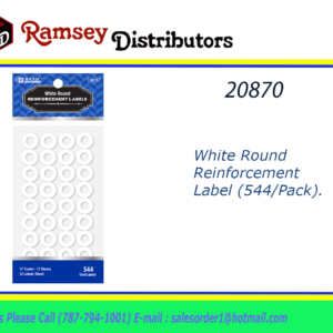 20870 - 3810   White Round Reinforcement Label (544/Pack).