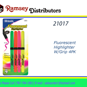 21017 - 2321  Fluorescent Highlighter W/Grip 4PK