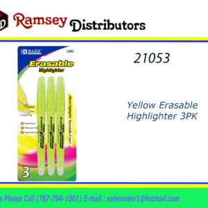 21053 - 2330  Yellow Erasable Highlighter 3PK