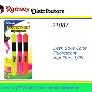 21087 - 2325   Desk Style Color Fluorescent Highliters 3/PK