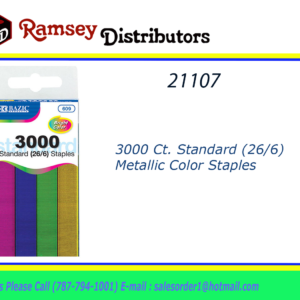 21107 - 609   3000 Ct. Standard (26/6) Metallic Color Staples