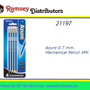 21197 - 728   Azure 0.7 mm. Mechanical Pencil 4PK