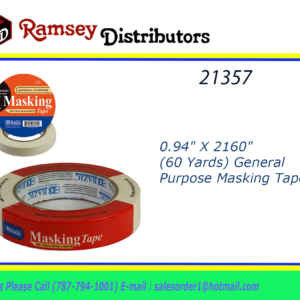 21357 - 952 BAZIC 0.94" X 2160" (60 Yards) General Purpose Masking Tape