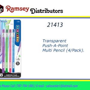21413 - 747  Transparent Push-A-Point Pencil (10/Pack).