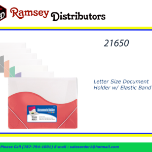 21650 - 3172   Letter Size Document Holder w/ Elastic Band