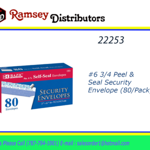 22253 - 573 #6 3/4 Peel & Seal Security Envelope-  (80/Pack).