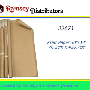 22671 - 5009 Kraft Paper 30"x14' 76.2cm x 426.7cm