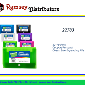 22783 - 3116  13-Pocket Letter Size Poly Expanding File